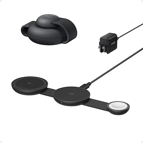MagSafe Compatible MagGo UFO 3-in-1 Charger,Wireless Charging Station, 15W Qi2 Certified, Foldable Travel Charging Pad, for iPhone 17/16/15/14, AirPods, Apple Watch (Not a Power Bank)