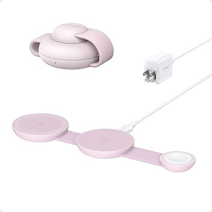 MagSafe Compatible MagGo UFO 3-in-1 Charger,Wireless Charging Station, 15W Qi2 Certified, Foldable Travel Charging Pad, for iPhone 17/16/15/14, AirPods, Apple Watch (Not a Power Bank)