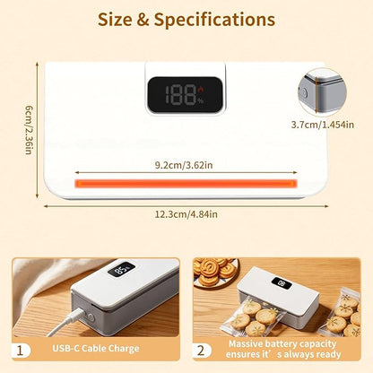 Plastic Mini Semi-Automatic Sealer Machine Multiple Sealing Modes Rechargeable Battery 2-16s Capacity for Food Storage