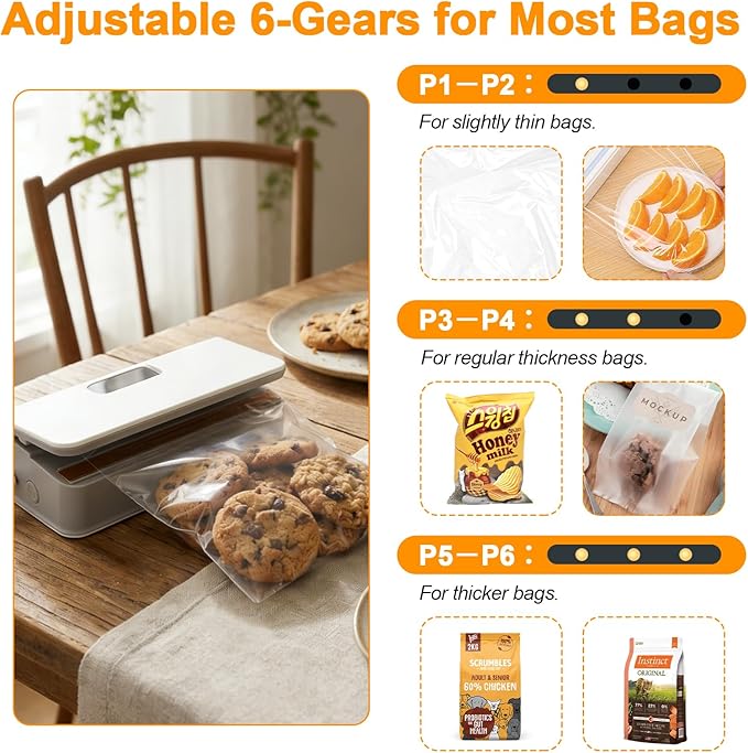Plastic Mini Semi-Automatic Sealer Machine Multiple Sealing Modes Rechargeable Battery 2-16s Capacity for Food Storage