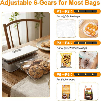 Plastic Mini Semi-Automatic Sealer Machine Multiple Sealing Modes Rechargeable Battery 2-16s Capacity for Food Storage
