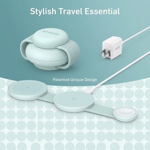 MagSafe Compatible MagGo UFO 3-in-1 Charger,Wireless Charging Station, 15W Qi2 Certified, Foldable Travel Charging Pad, for iPhone 17/16/15/14, AirPods, Apple Watch (Not a Power Bank)