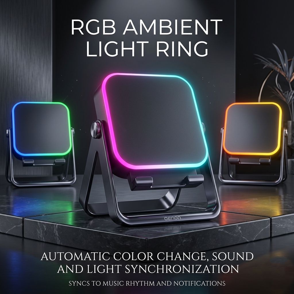 5-in-1 Wireless Induction Speaker Stand | RGB Lights | Stereo Sound | 5000mAh Battery