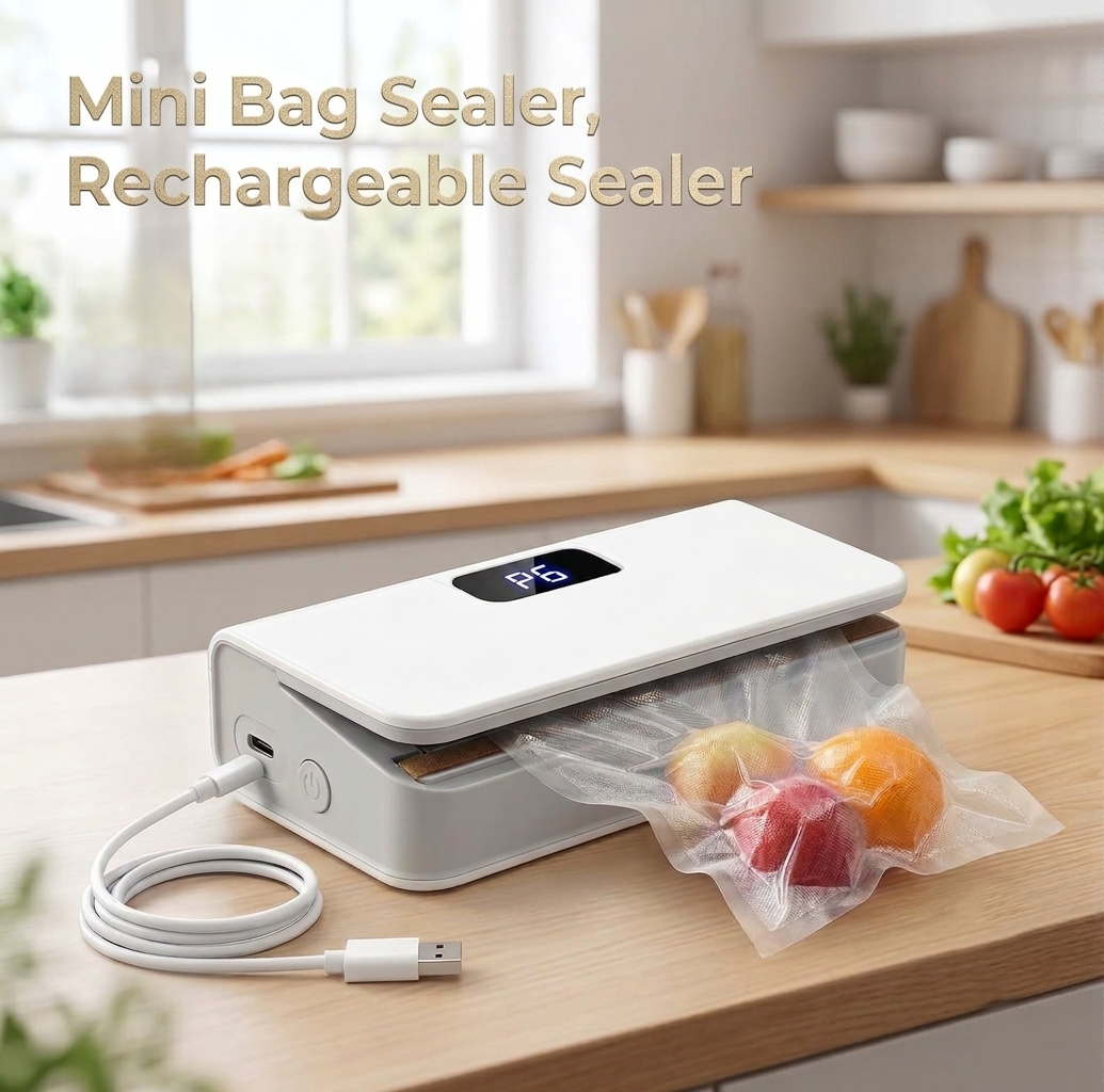 Plastic Mini Semi-Automatic Sealer Machine Multiple Sealing Modes Rechargeable Battery 2-16s Capacity for Food Storage