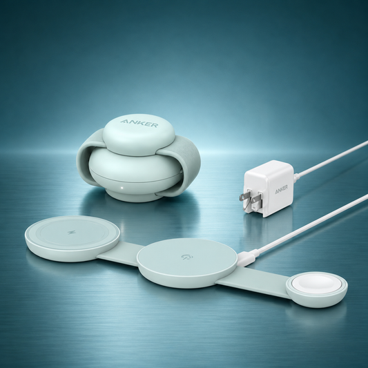 MagGo UFO 3-in-1 Wireless Charging Station | 15W Qi2 | MagSafe Compatible | Foldable Travel Charger for iPhone, Apple Watch & AirPods